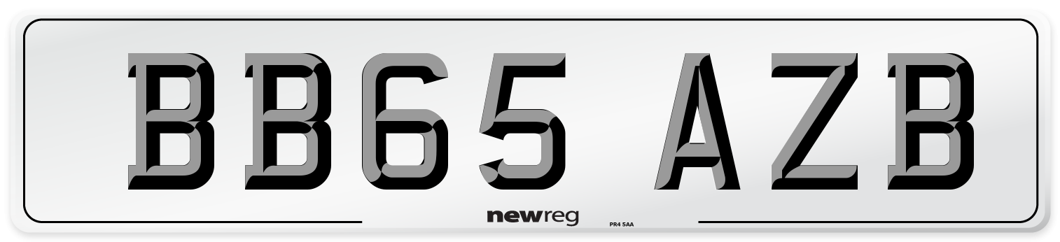 BB65 AZB Number Plate from New Reg